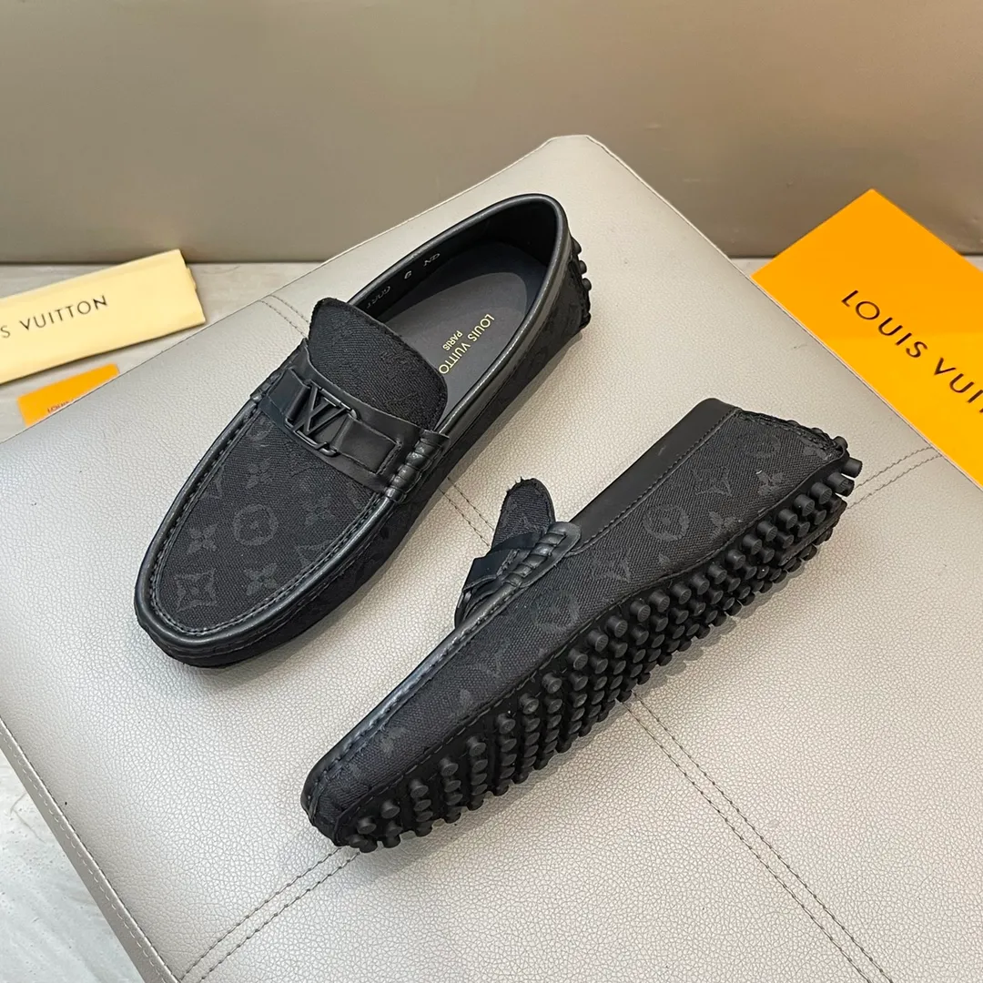 Factory price: 460💰LV men's beanie shoes 2025 official website synchronization 〈market top version〉cowhide with denim➕black cow lining original packaging. Size 38-45